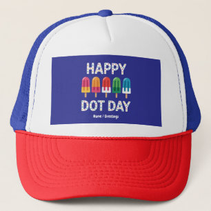 Happy Dot Day 2025 Kids Boys Girls Colorful Polka Trucker Hat