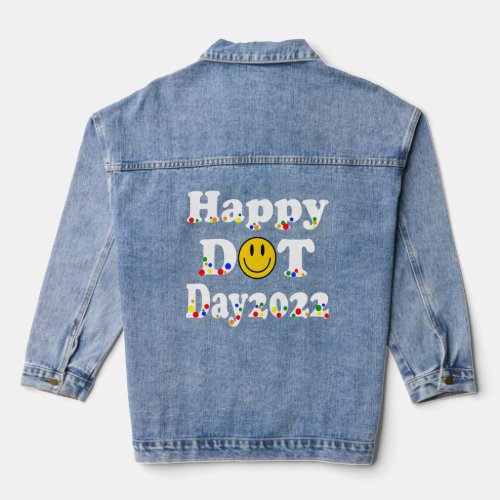 Happy Dot Day Colorful Rainbow Polka Dot Boys Girl Denim Jacket