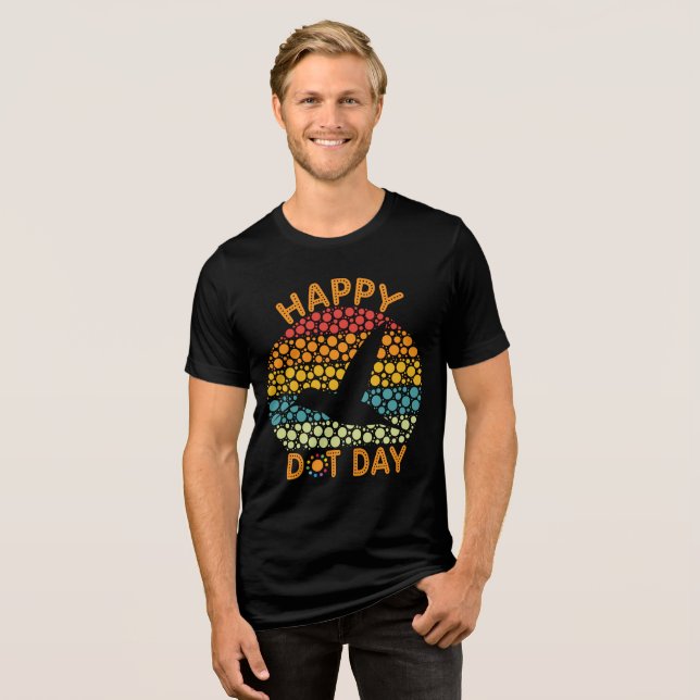 Happy Dot Day Hummingbird Colorful Tri-Blend Shirt (Front Full)