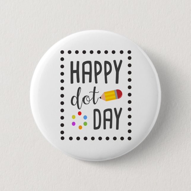 Happy Dot Day Make your Mark Boys Dot Shirt Button (Front)