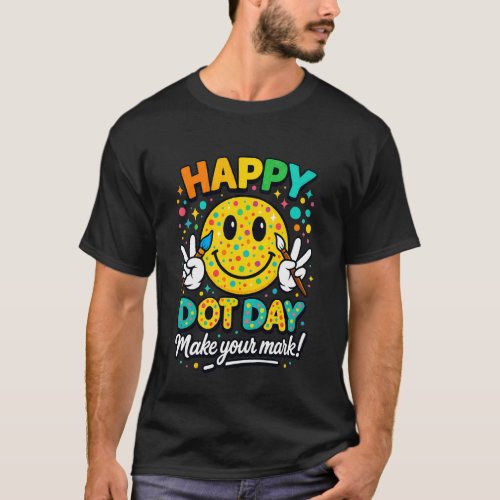 Happy Dot Day Smile Face Colorful Polka Dot Girls T-Shirt