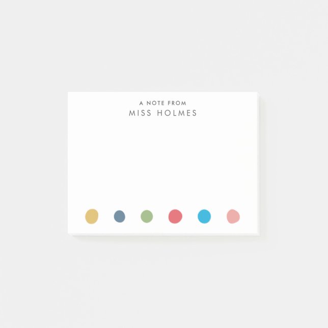 Happy Dots Personalized Teacher Post-it Notes (Front)
