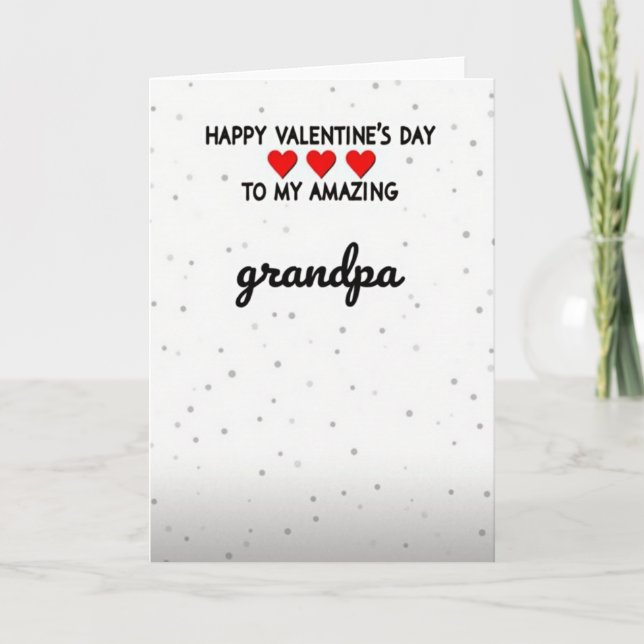 Happy Dotted Valentines Day Grandpa Card (Front)