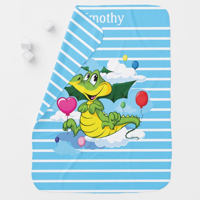 Happy Dragon Baby Blanket (In Situ)