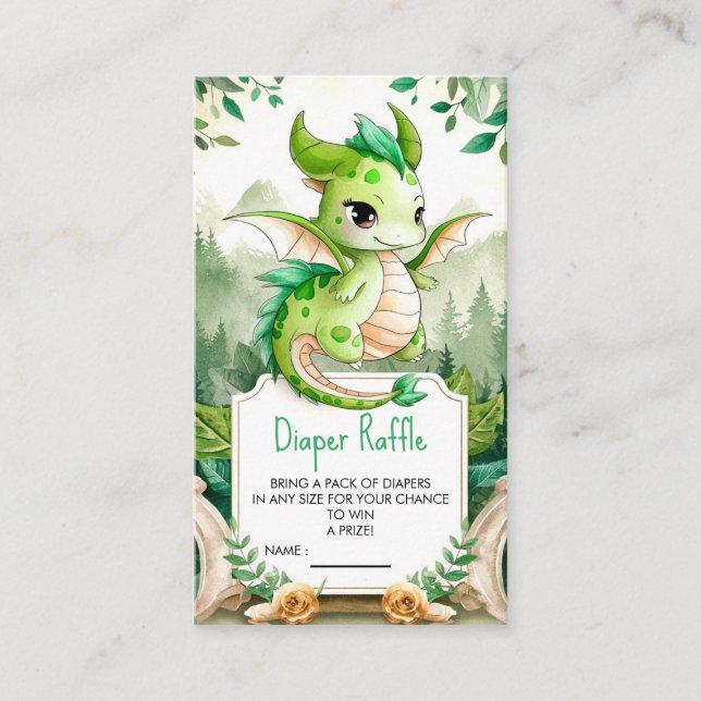 Happy Dragon Baby Shower Enclosure Card (Front)
