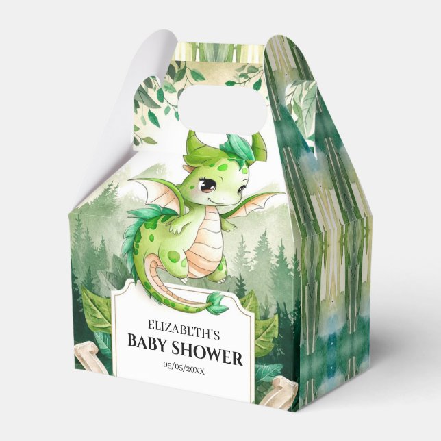 Happy Dragon Baby Shower Favor Boxes (Front Side)