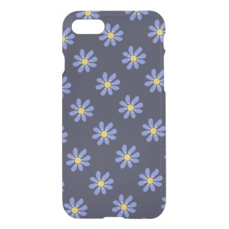 Happy Drawn Blue Flowers Pattern on any Color