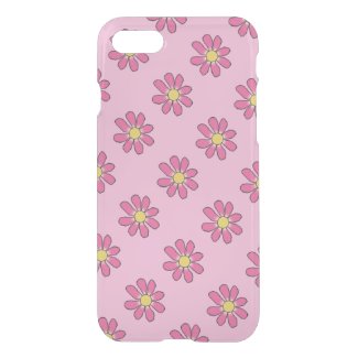 Happy Drawn Pink Flowers Pattern on any Color