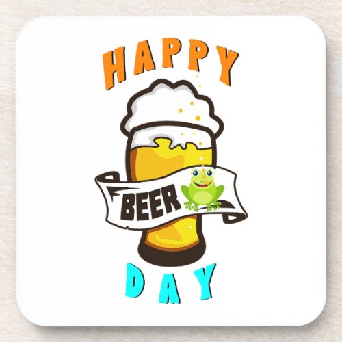 Happy Drink Day International Frogs 4 August Beer Beverage Coaster