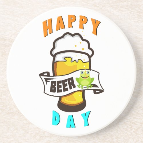 Happy Drink Day International Frogs 4 August Beer Coaster