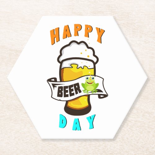 Happy Drink Day International Frogs 4 August Beer Paper Coaster