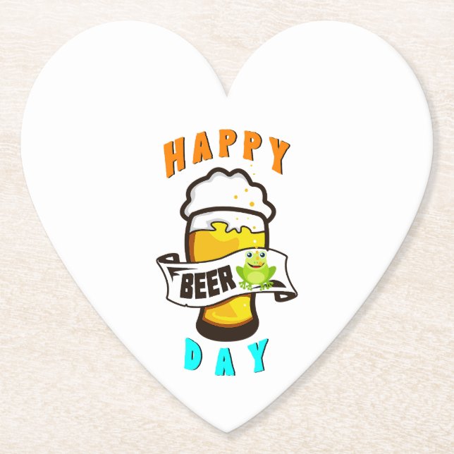 Happy Drink Day International Frogs 4 August Beer Paper Coaster (Front)