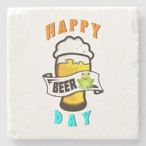 Happy Drink Day International Frogs 4 August Beer Stone Coaster