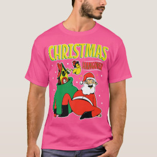 Happy drunk party merry funny tipsy Santa Claus Ch T-Shirt