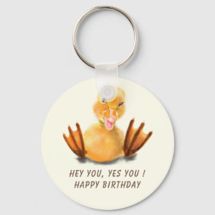 Happy Duck Birthday Keychain Gift