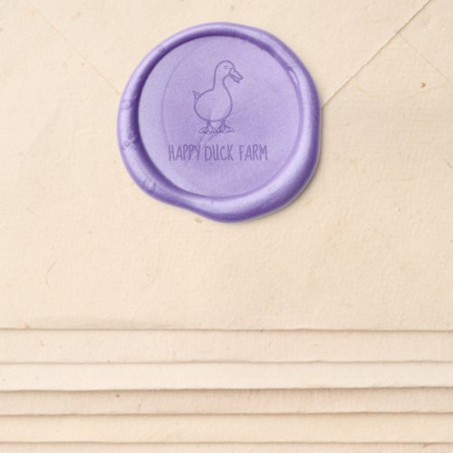 Happy Duck Farm Custom Name Wax Seal Sticker
