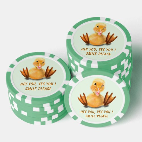 Happy Duck Funny Poker Chips _ Smile