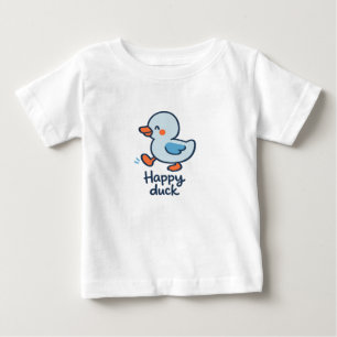 Happy Duck Kids Cute Scandinavian Minimalist Baby T-Shirt