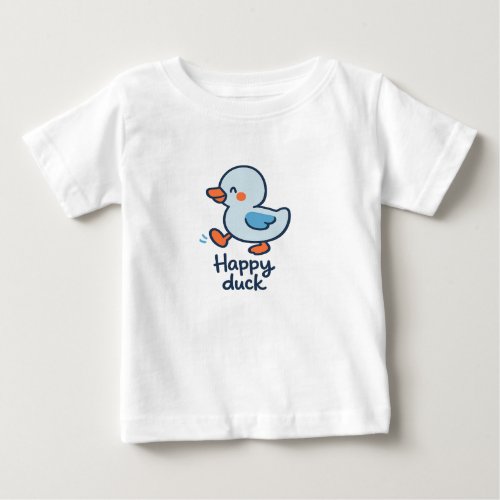 Happy Duck Kids Cute Scandinavian Minimalist Baby T-Shirt