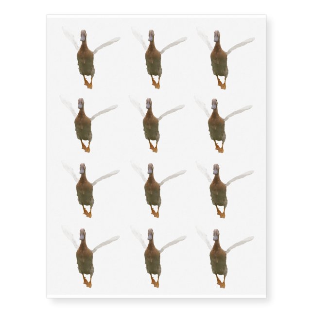 Happy Duck Temporary Tattoo (Front)