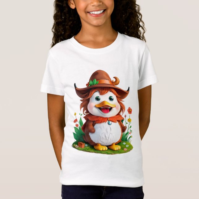 Happy duck with a  Hat | AI Art T-Shirt (Front)