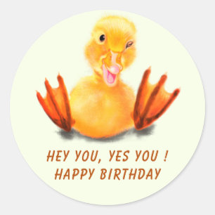 Happy Ducki Kids Birthday Stickers - Custom Text