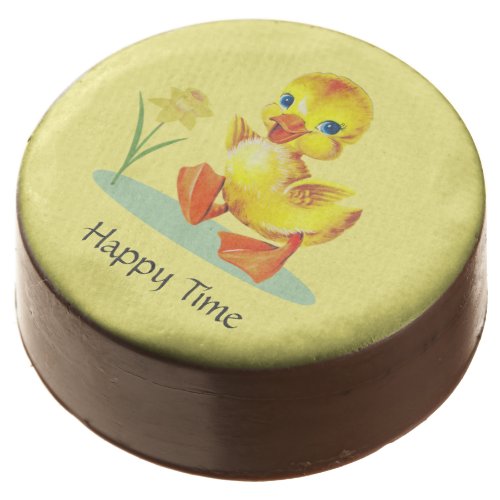 Happy Duckling on Yellow Birthday Party Chocolate Covered Oreo