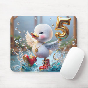 Happy Duckling With #5 Balloon Mouse Pad