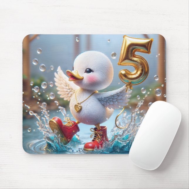 Happy Duckling With #5 Balloon Mouse Pad (With Mouse)