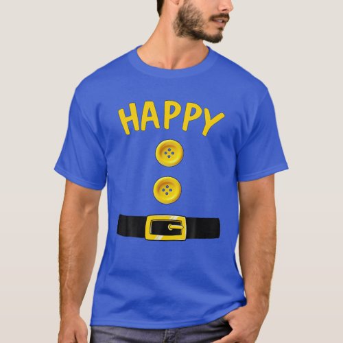 Happy Dwarf Halloween Costume Color Matching Dopey T_Shirt