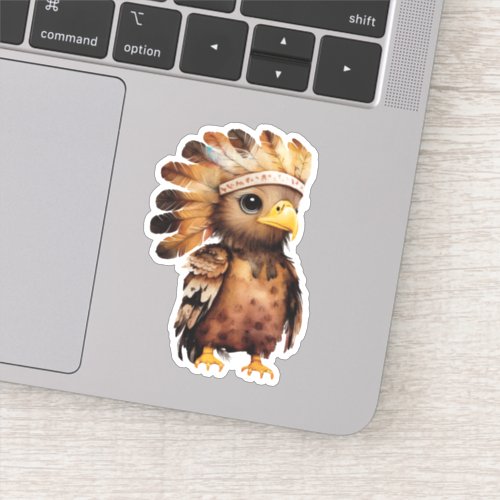 Happy Eagle Chief Headdress Native American Sticker