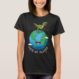 Happy Earth Day 2019 Dinosaur T-rex Kids Boy Save  T-Shirt