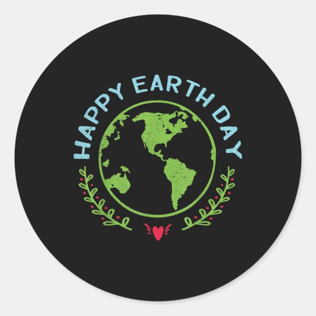 Happy Earth Day 2021  Classic Round Sticker (Front)