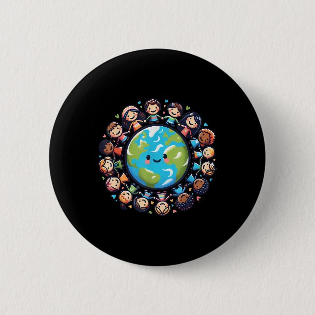 Happy Earth Day 2025 Cool Earth Day Children Kids  Button (Front)