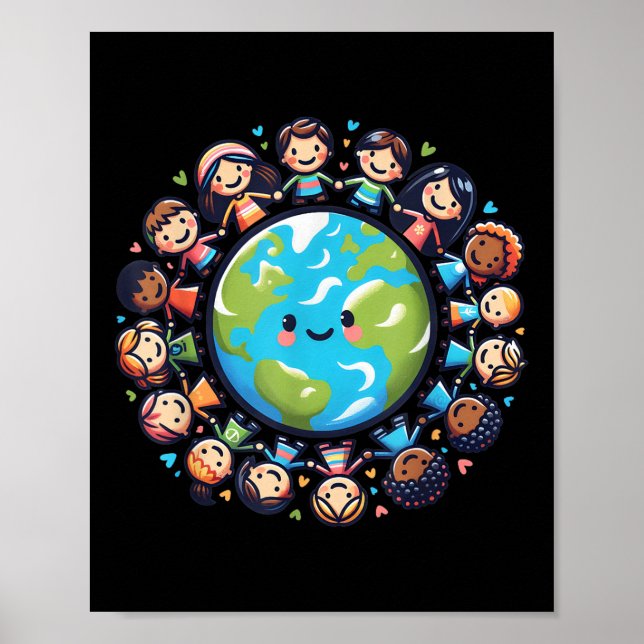 Happy Earth Day 2025 Cool Earth Day Children Kids  Poster (Front)