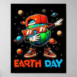 Happy Earth Day 2025 Funny Earth Day Kids Boys Dab Poster