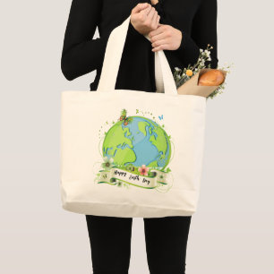 Happy Earth Day 2026 Large Tote Bag