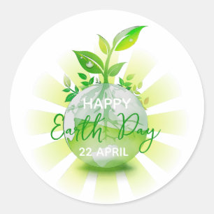 HAPPY EARTH DAY 2026 SAVE THE PLANET CLASSIC ROUND STICKER