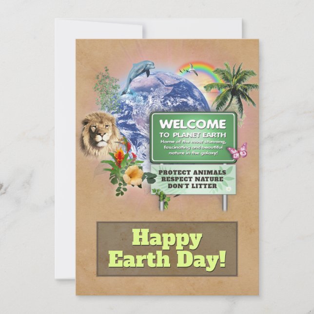 Happy Earth Day April 22 Holiday Card (Front)