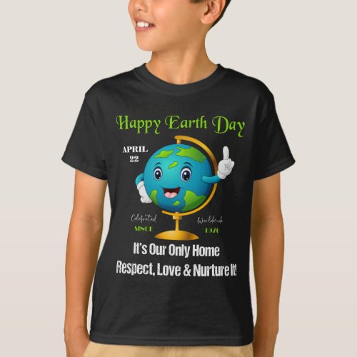 Happy Earth Day April 22 Kids Boys T_Shirt