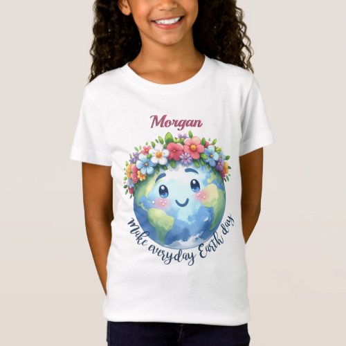 Happy Earth Day April 22 Personalized Floral T_Shirt