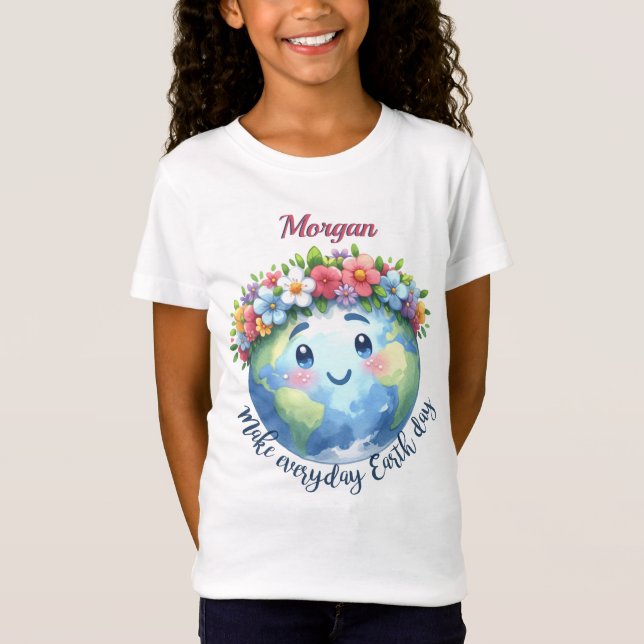 Happy Earth Day April 22 Personalized Floral T-Shirt (Front)