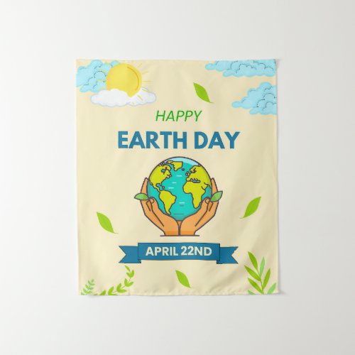 Happy Earth Day April 22nd Hands On Globe Tapestry