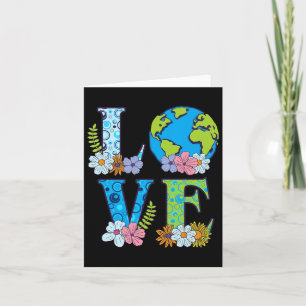 Happy Earth Day Birthday Save Nature Love Girl Env Card