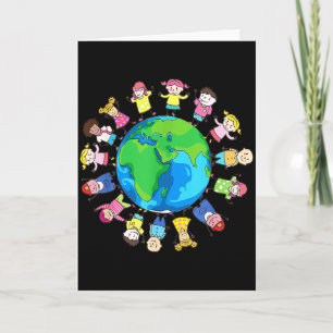 Happy Earth Day Children Around The World _1 Card