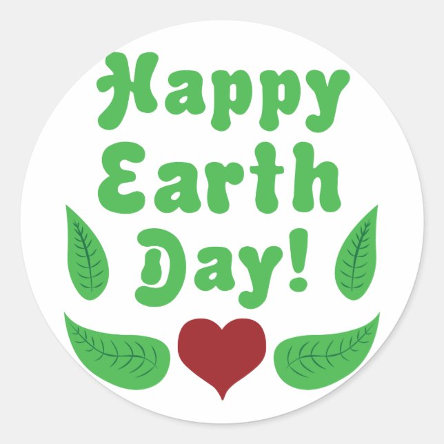 Happy Earth Day! Classic Round Sticker (Front)