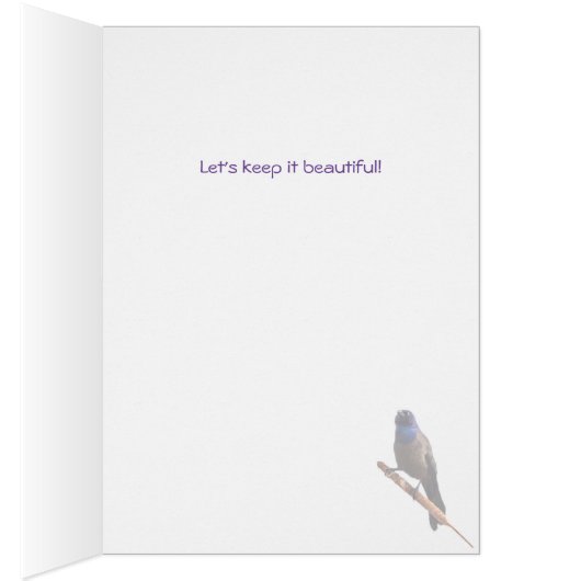 Happy Earth Day: Common Grackle Cards (Inside (Right))