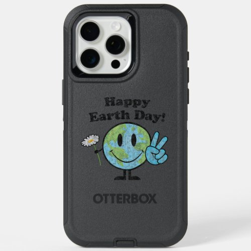 Happy Earth Day Cute Peace Sign Flower Distressed iPhone 15 Pro Max Case