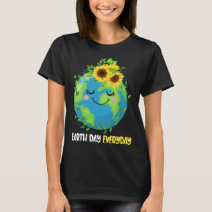 Happy Earth Day Everyday 2023 Earth Sunflower Save T-Shirt