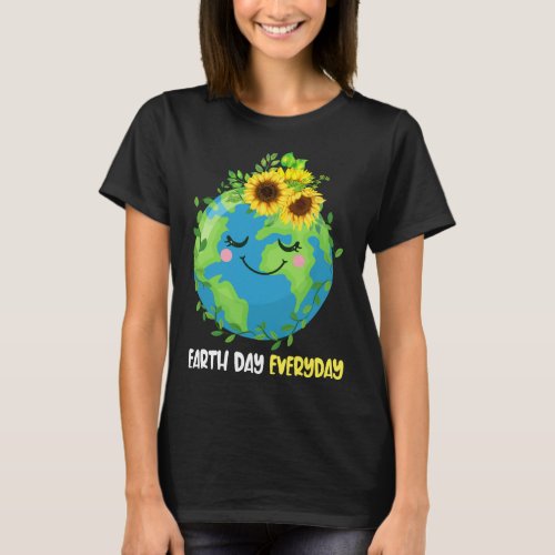 Happy Earth Day Everyday 2023 Earth Sunflower Save T_Shirt